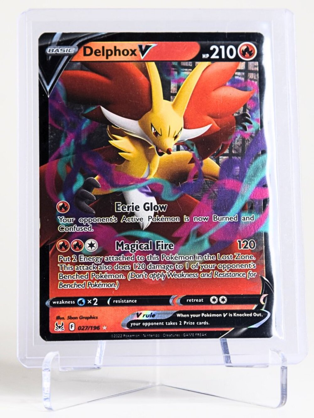 Pokemon Card Delphox 027/196 EX Ultra Rare Holo Lost Origin